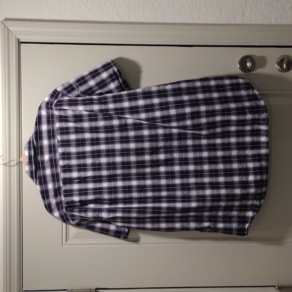 Apt 9xxl short sleeve button down shirt purple black white - Picture 5 of 9